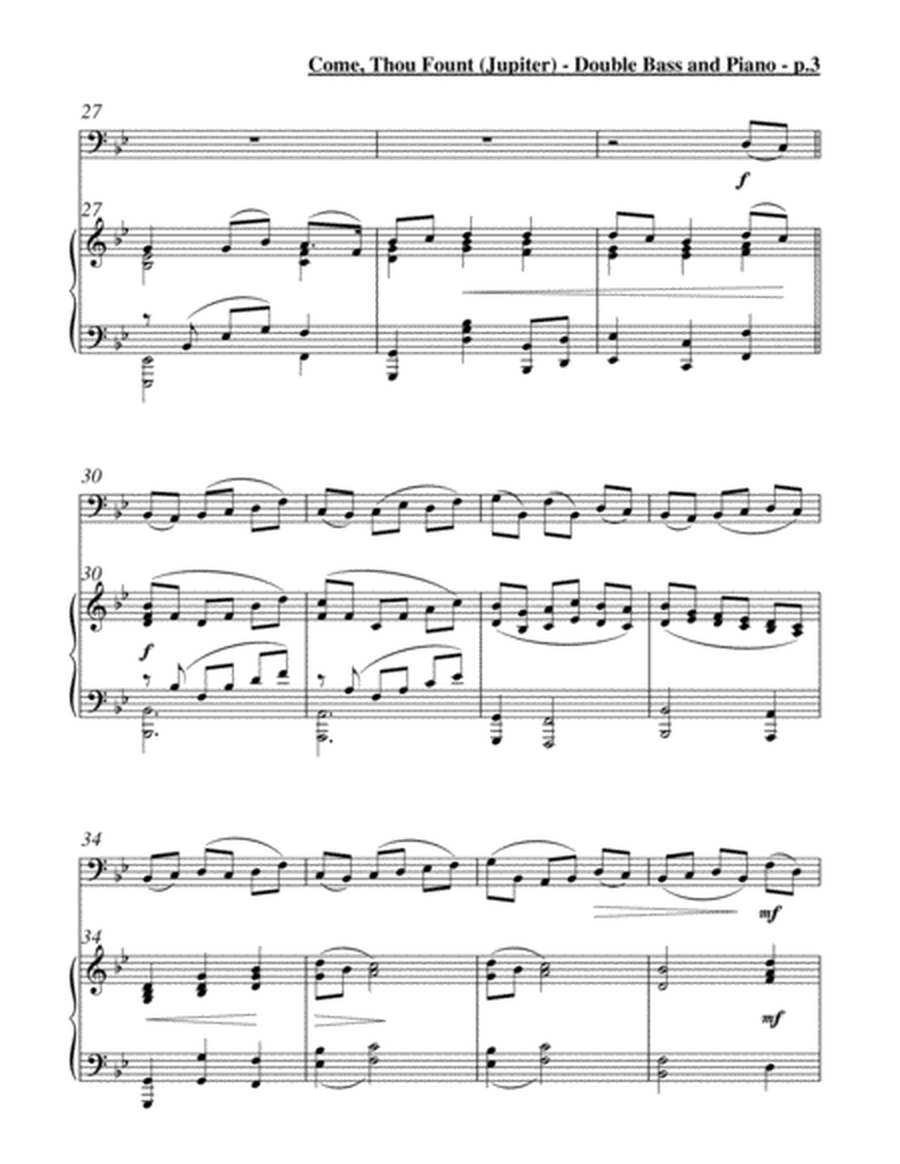 Come, Thou Fount of Every Blessing (Jupiter) - Solo Double Bass & Piano image number null