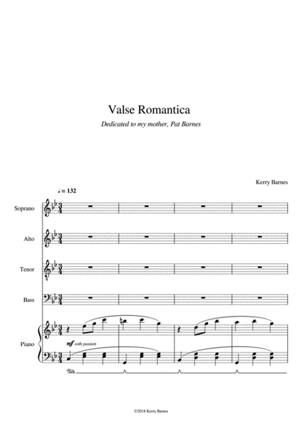 'VALSE ROMANTICA' new choral work for 2018 by British composer Kerry Barnes image number null