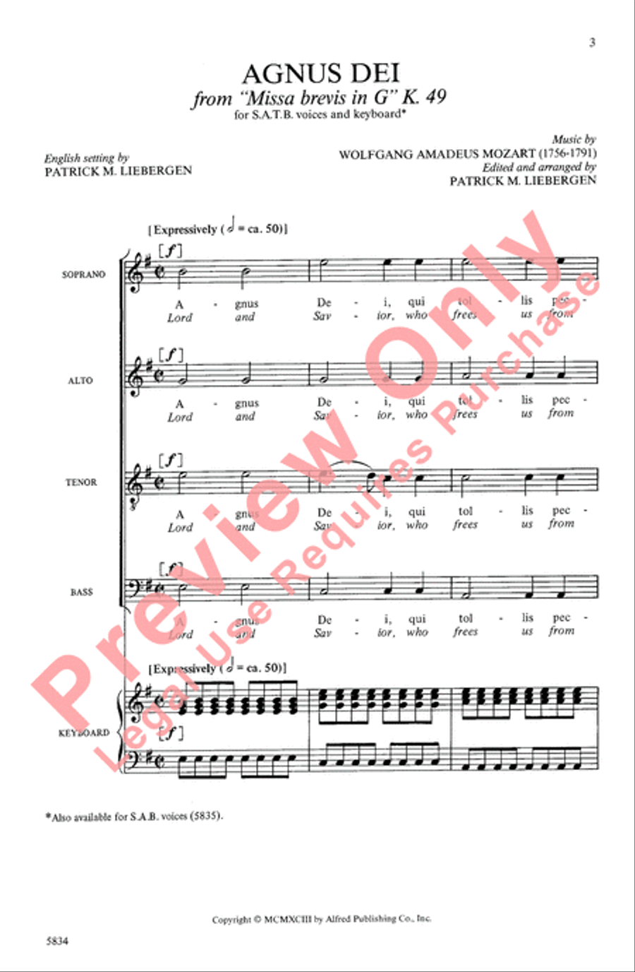 Agnus Dei 4-Part scores gallery preview page 3
