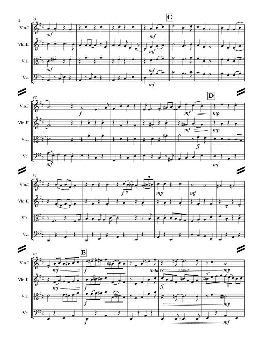A Holly Jolly Christmas String Quartet scores gallery preview page 3