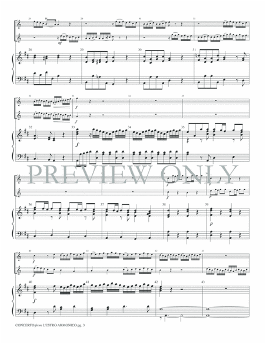 Concerto from L'Estro armonico, Op. 3, No. 9 Trumpet Duet scores gallery preview page 5