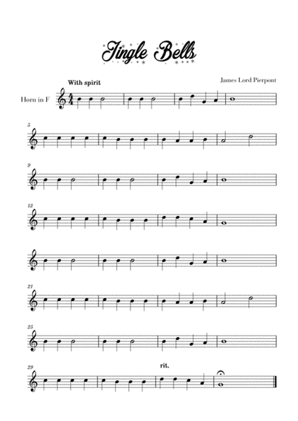 10 Easy Christmas Carols for Horn Beginners (Music for Children) image number null