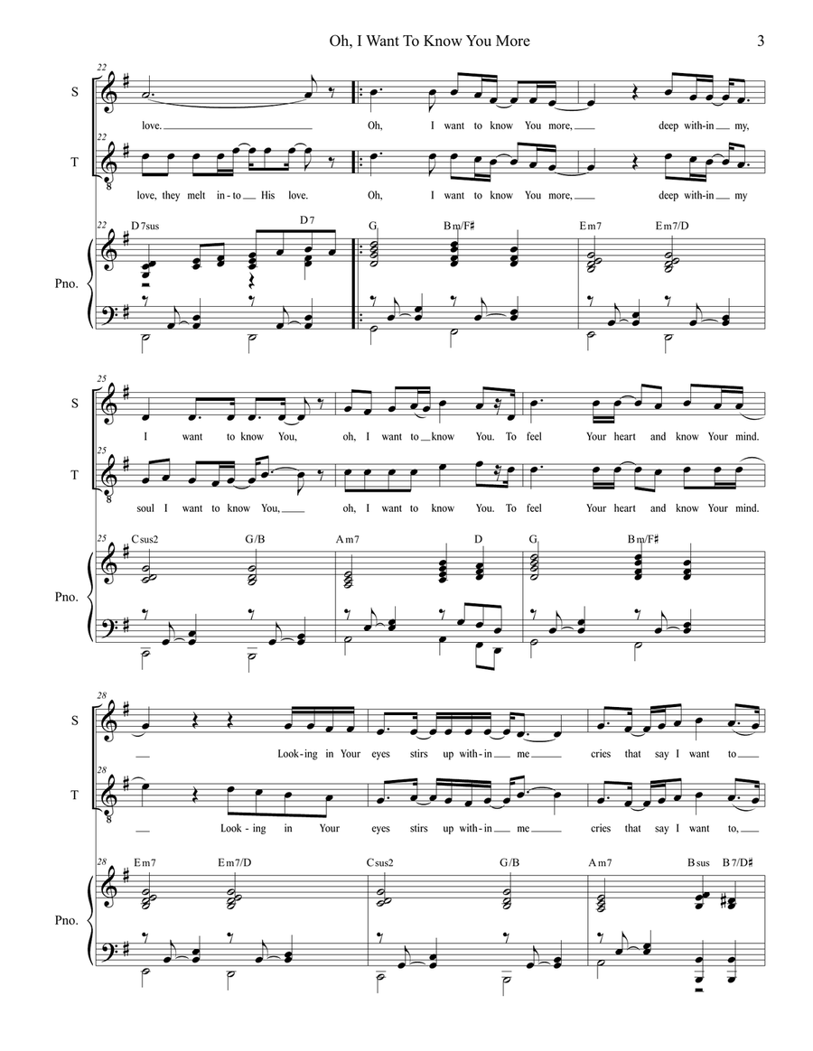 Oh, I Want To Know You More Choir scores gallery preview page 3