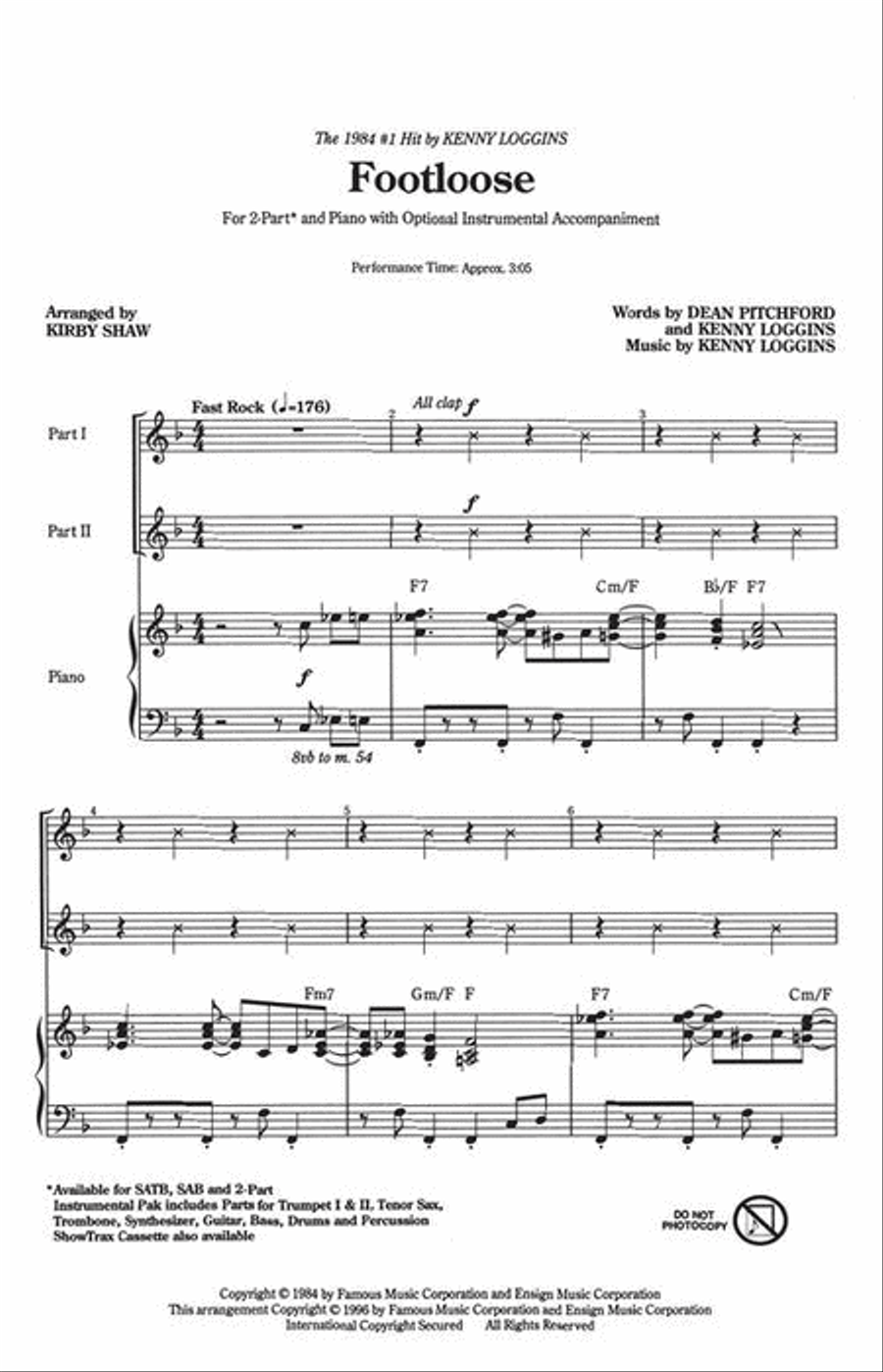 Footloose Footloose 2-Part scores gallery preview page 3