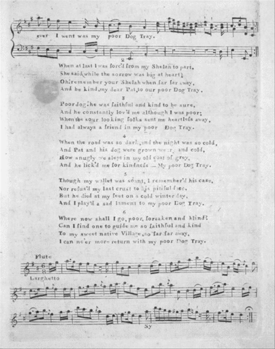 My Poor Dog Tray. A Favorite Song Flute scores gallery preview page 2