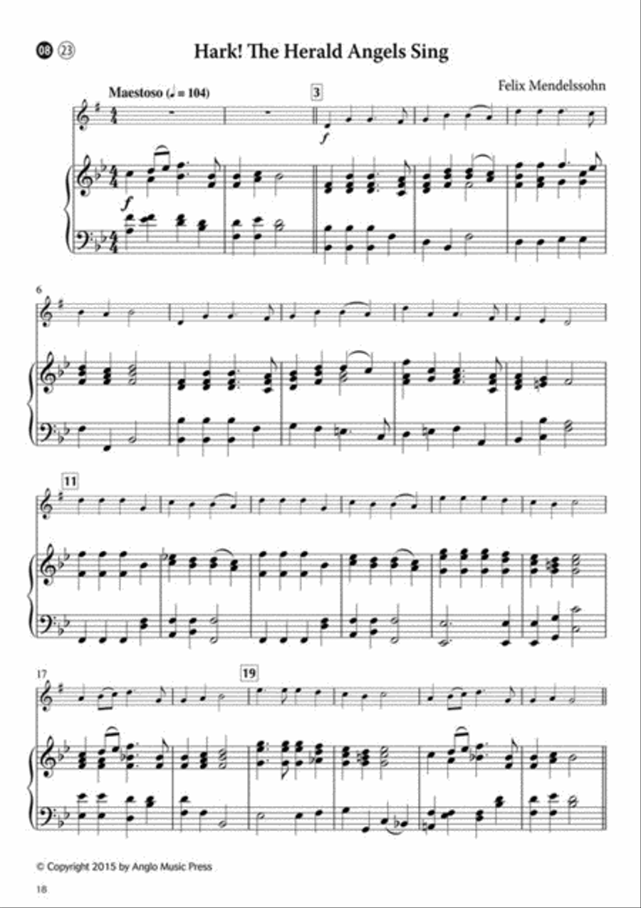 15 Easy Christmas Carols Horn scores gallery preview page 3