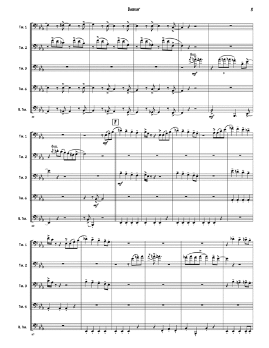 Doodlin' Brass Quintet scores gallery preview page 5