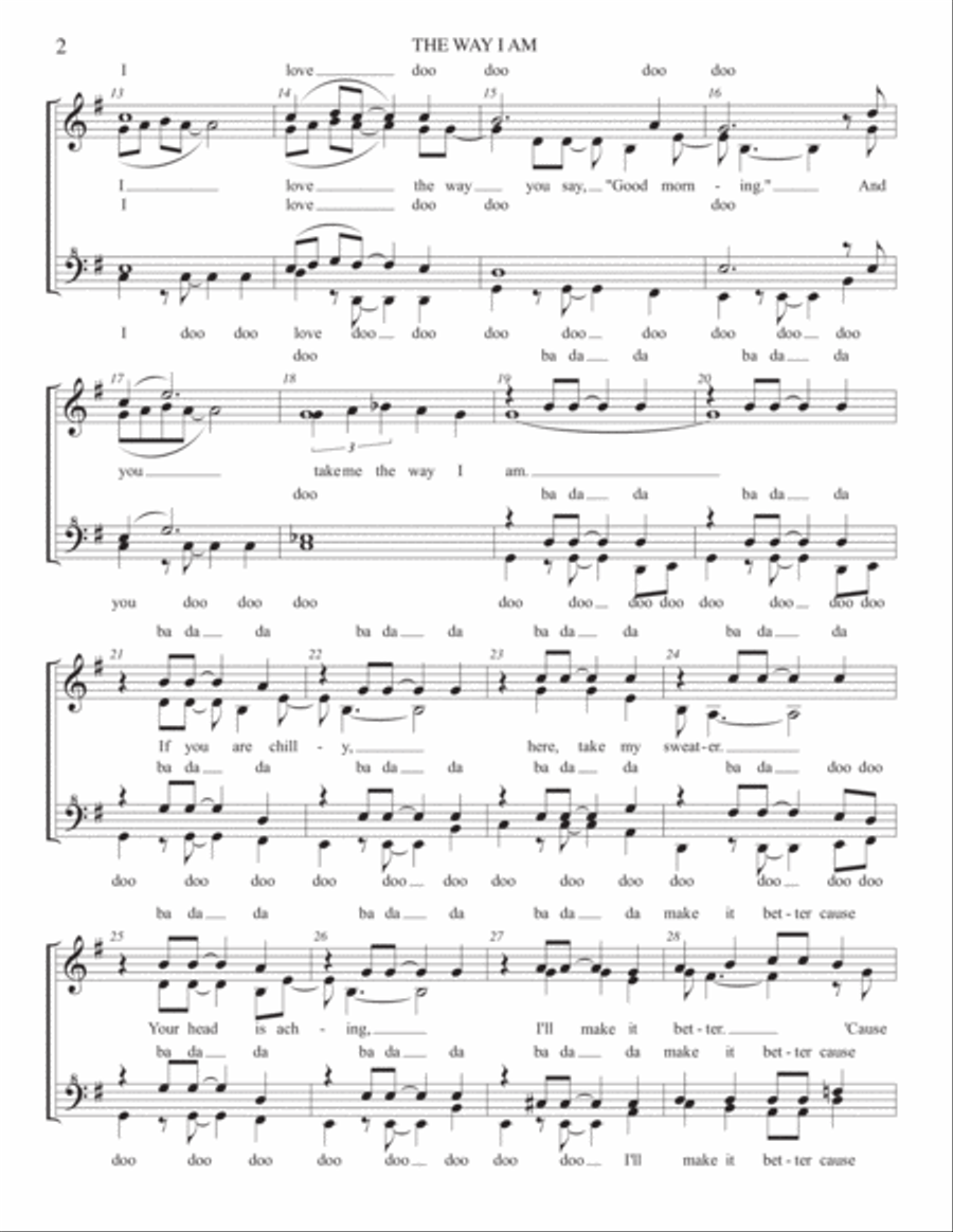 The Way I Am SSAA scores gallery preview page 2