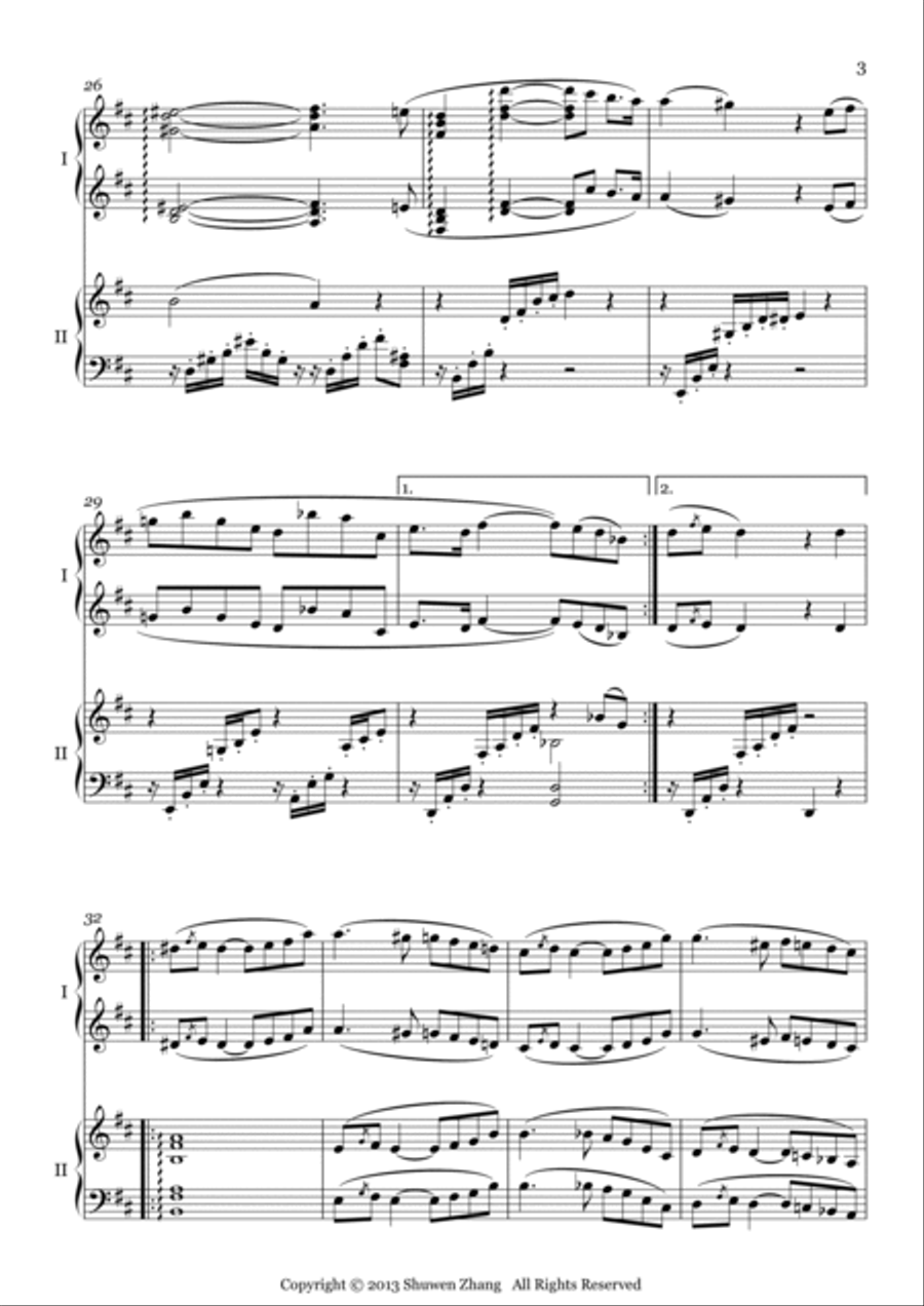 Variations on a theme by Mozart (for two pianos) Piano Solo scores gallery preview page 3
