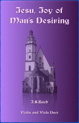 Book cover for Jesu Joy of Man's Desiring, J S Bach, Violin and Viola Duet