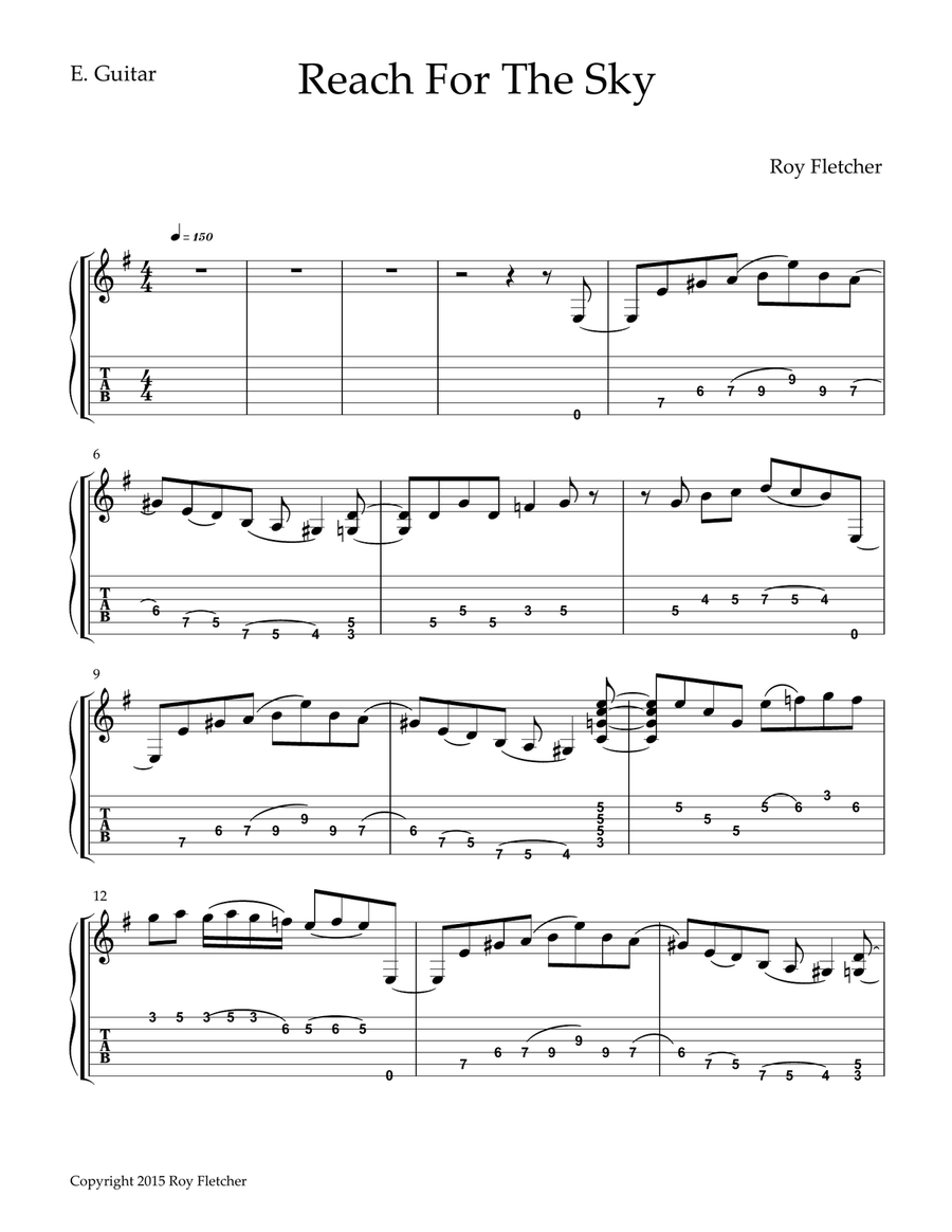 Reach for the Sky Guitar Tablature scores gallery preview page 1