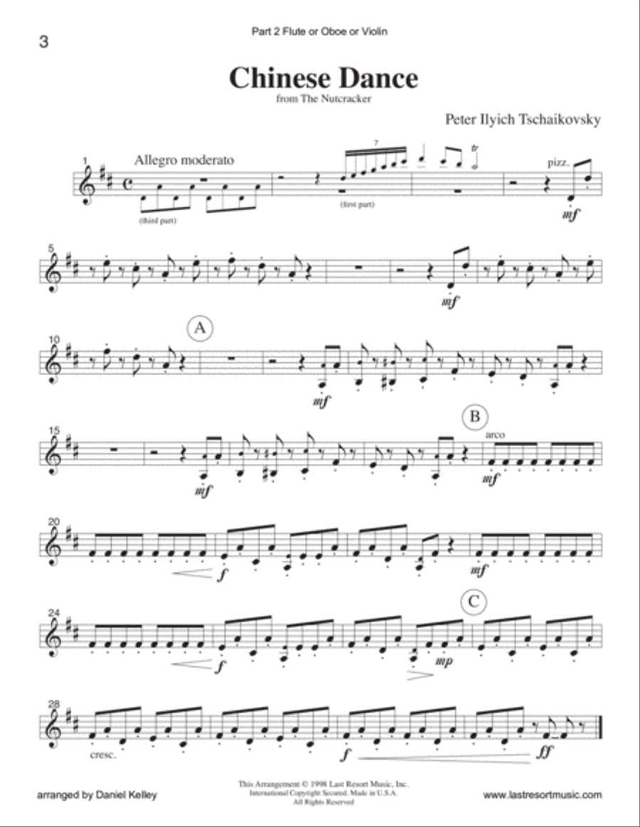 Chinese Dance from the Nutcracker for String Trio (or Wind Trio or Mixed Trio) Piano Trio scores gallery preview page 5