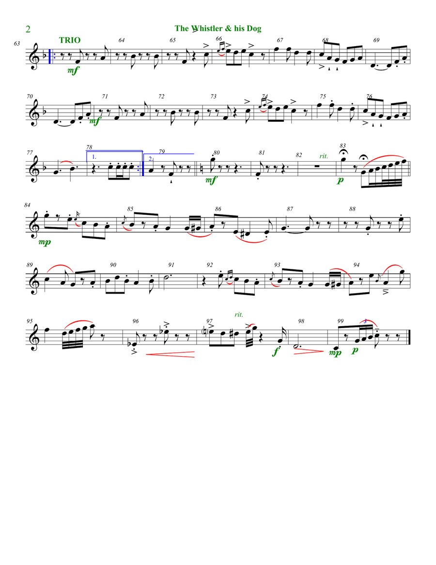 A Whistler and his Dog Woodwind Quintet scores gallery preview page 4