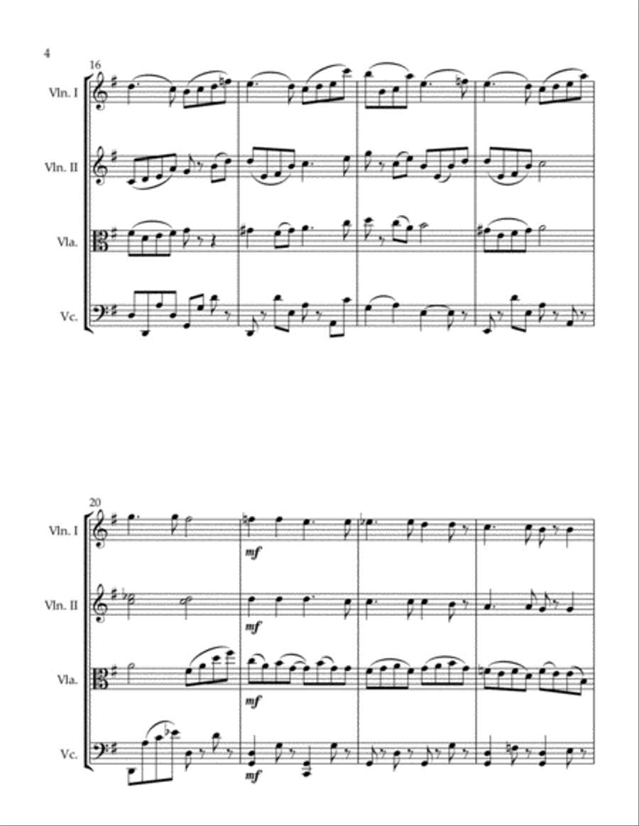 Nurse and I String Quartet scores gallery preview page 4
