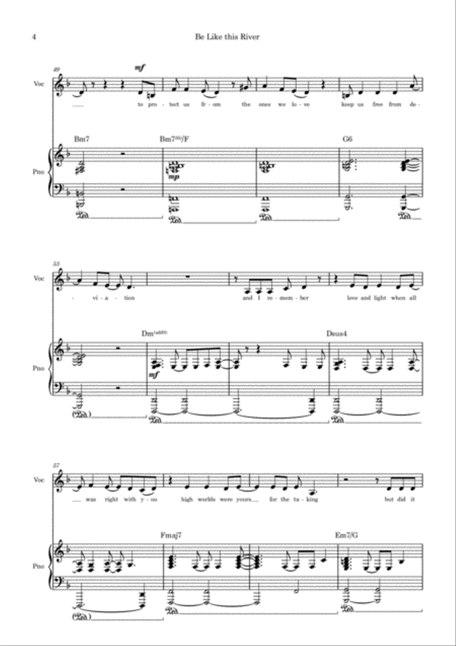 Be Like This River - Piano and Alto Voice Alto Voice scores gallery preview page 4