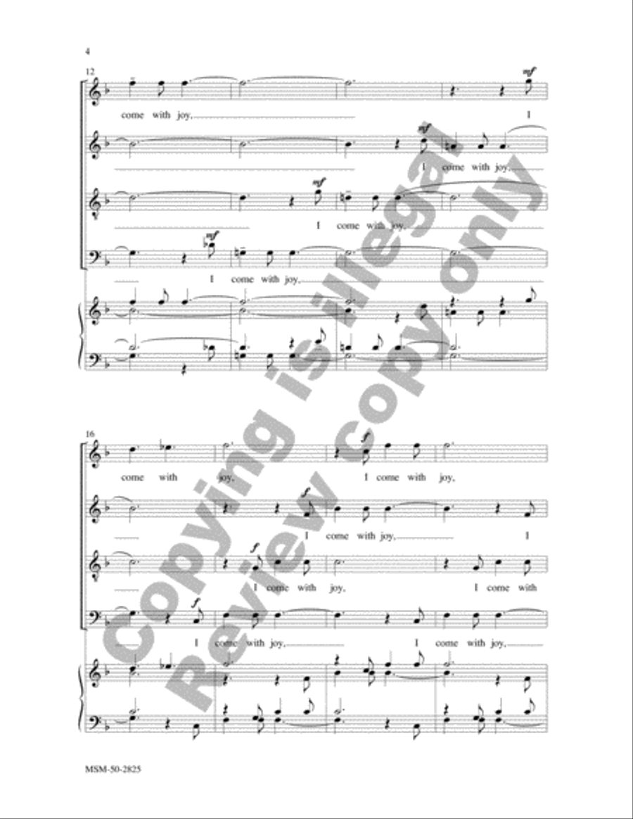I Come with Joy I Come with Joy 4-Part scores gallery preview page 4
