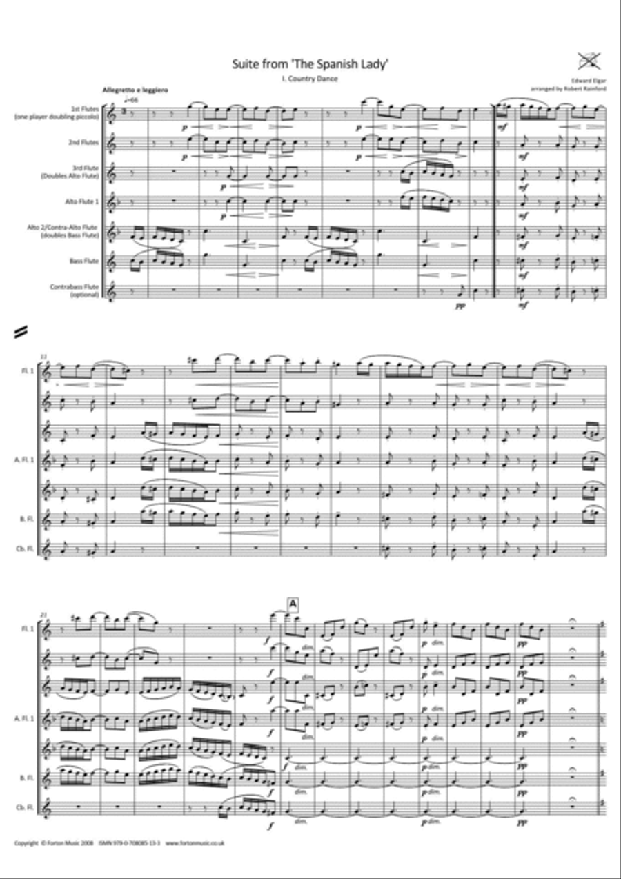 Suite from the Spanish Lady Flute Choir scores gallery preview page 2