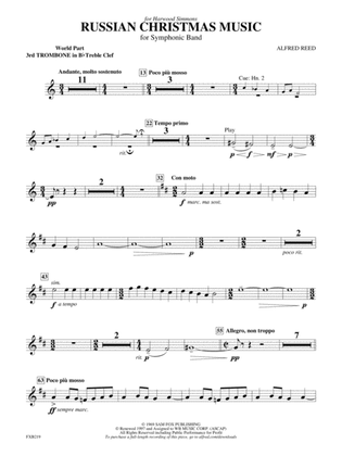 Russian Christmas Music: (wp) 3rd B-flat Trombone T.C.