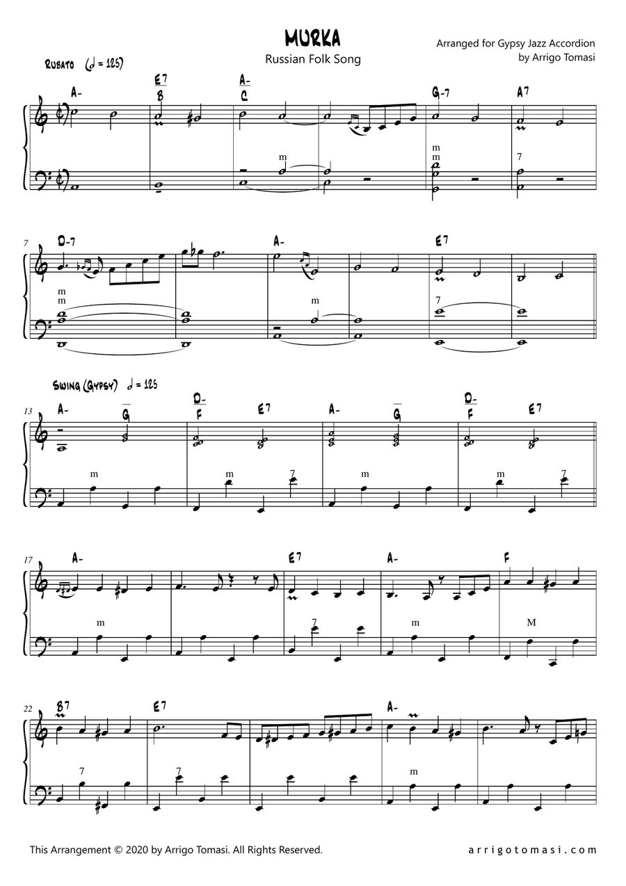 Russian accordion sheet music outlet