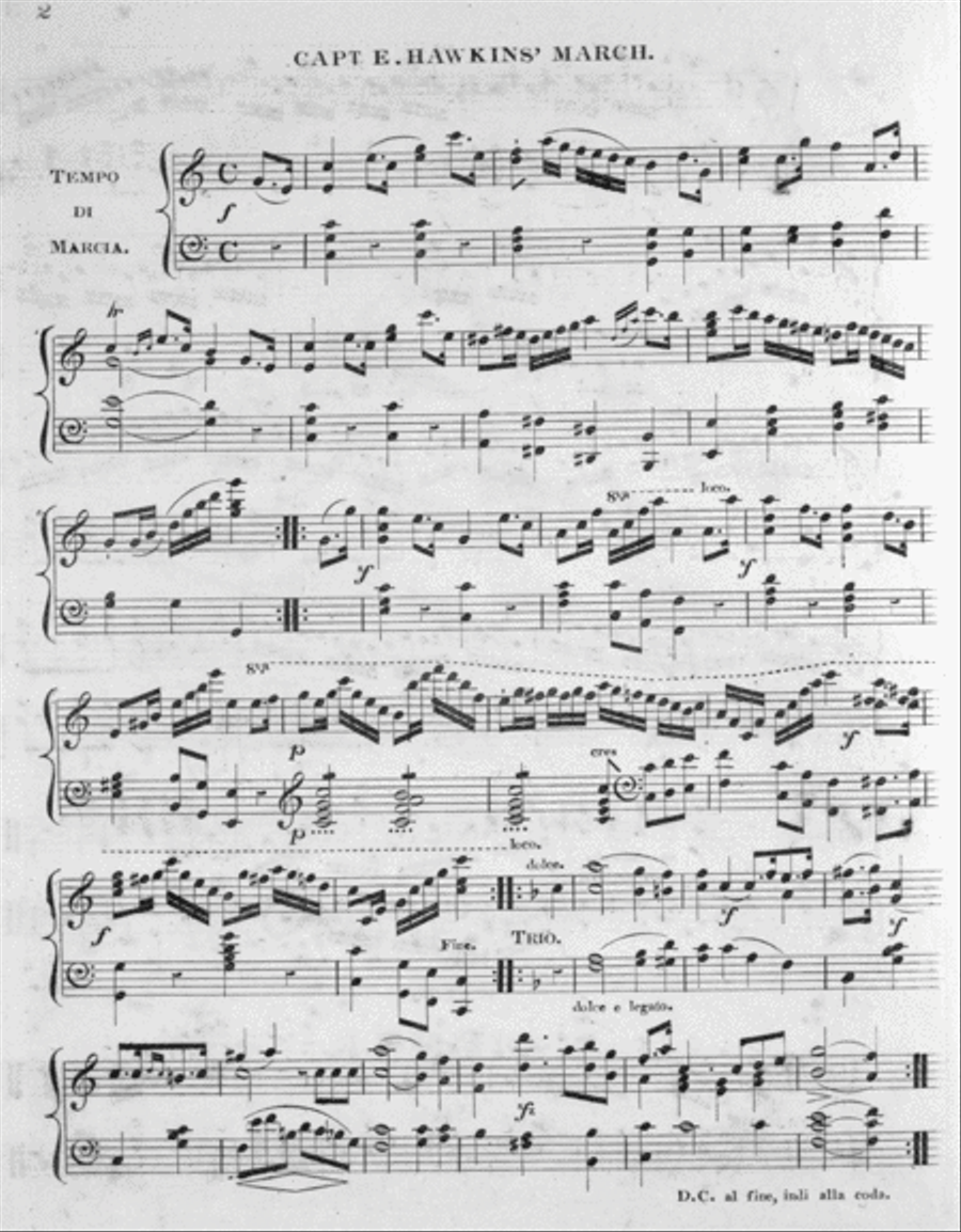 Capt. E. Hawkins' March and Waltz Piano Solo scores gallery preview page 2