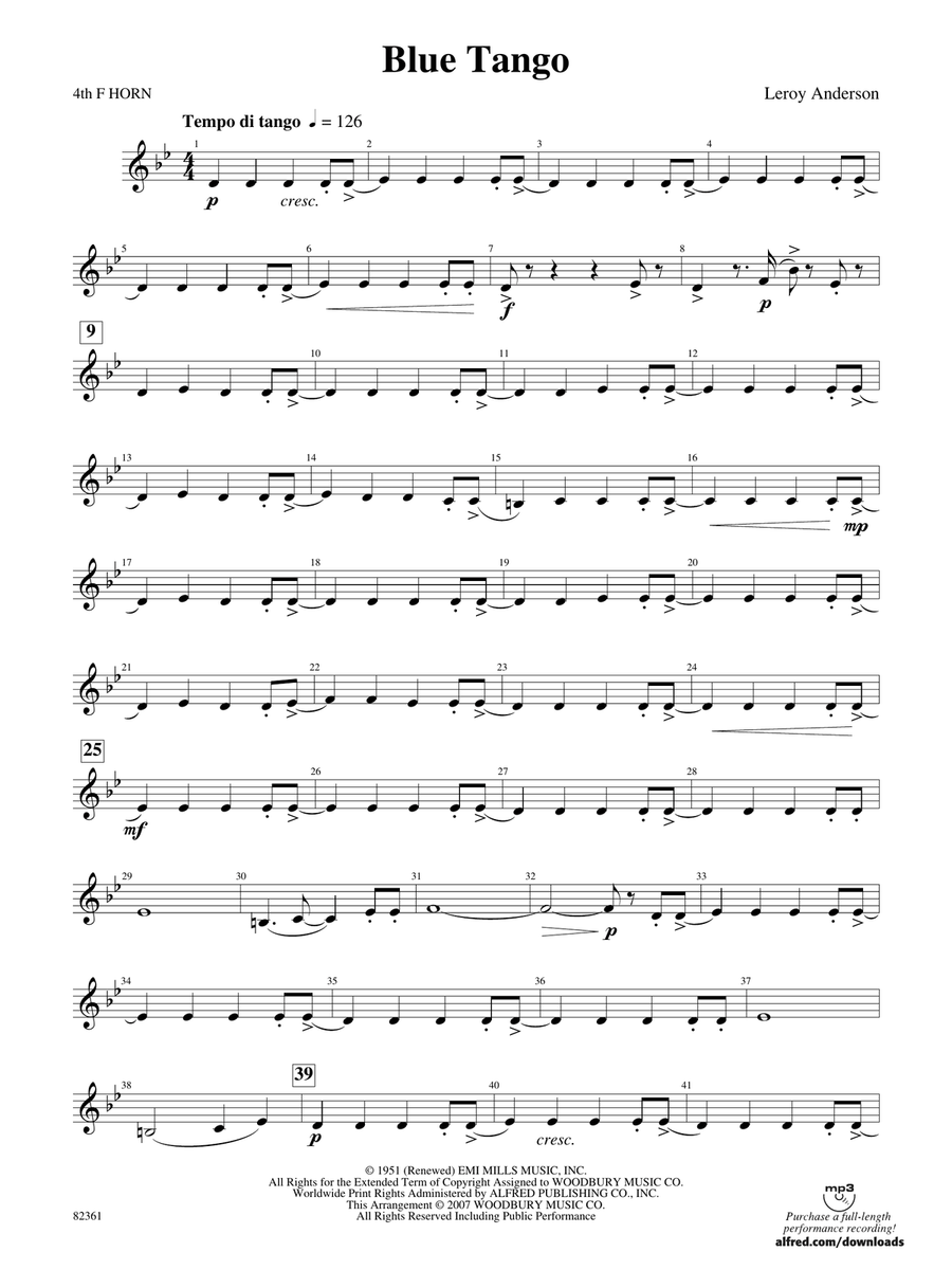 Blue Tango: 4th F Horn