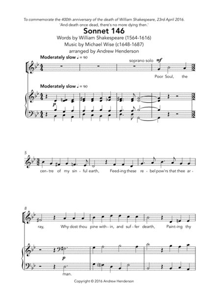 Sonnet 146 (SATB and organ)