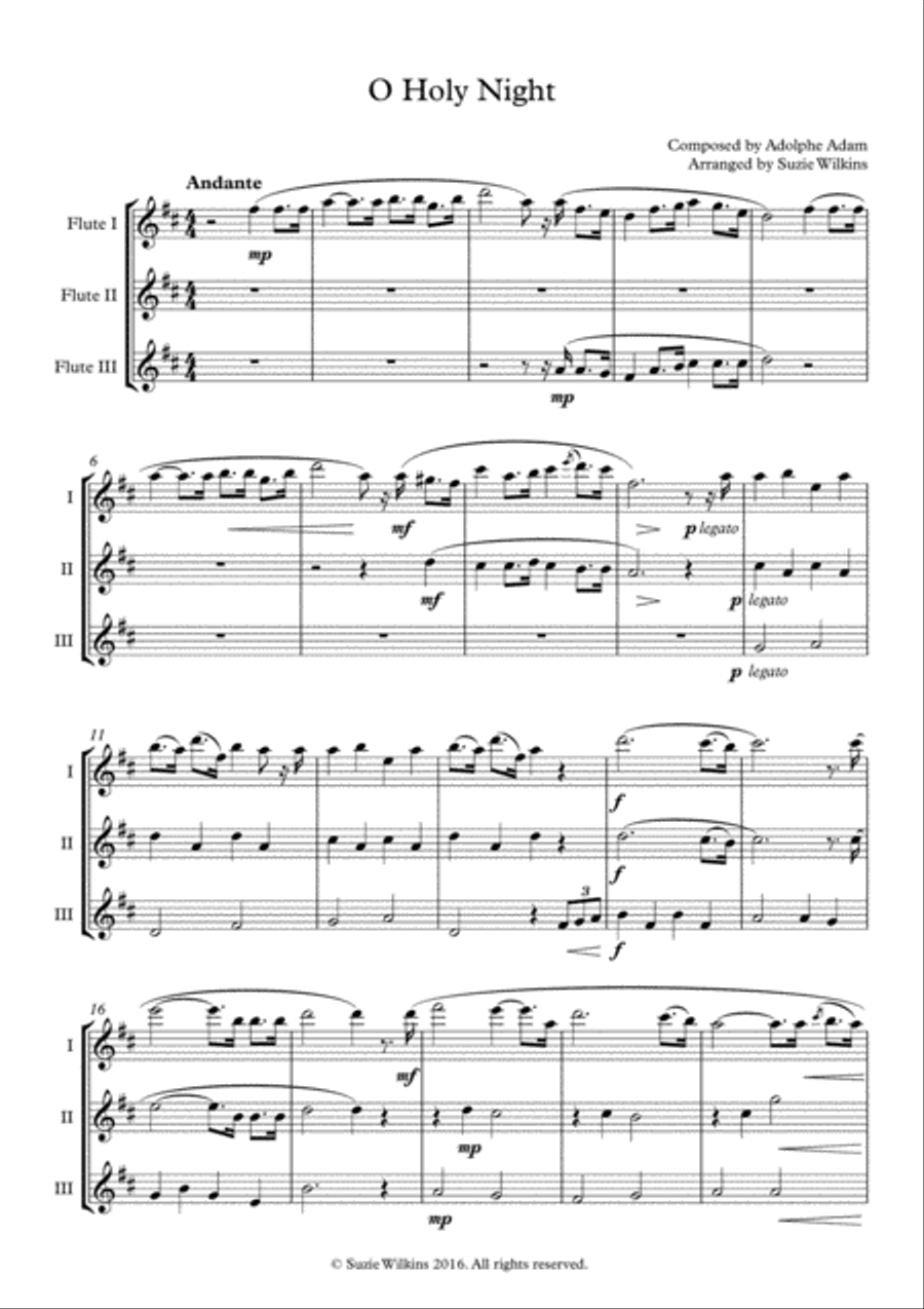 O Holy Night for Flute Trio Flute Trio scores gallery preview page 2