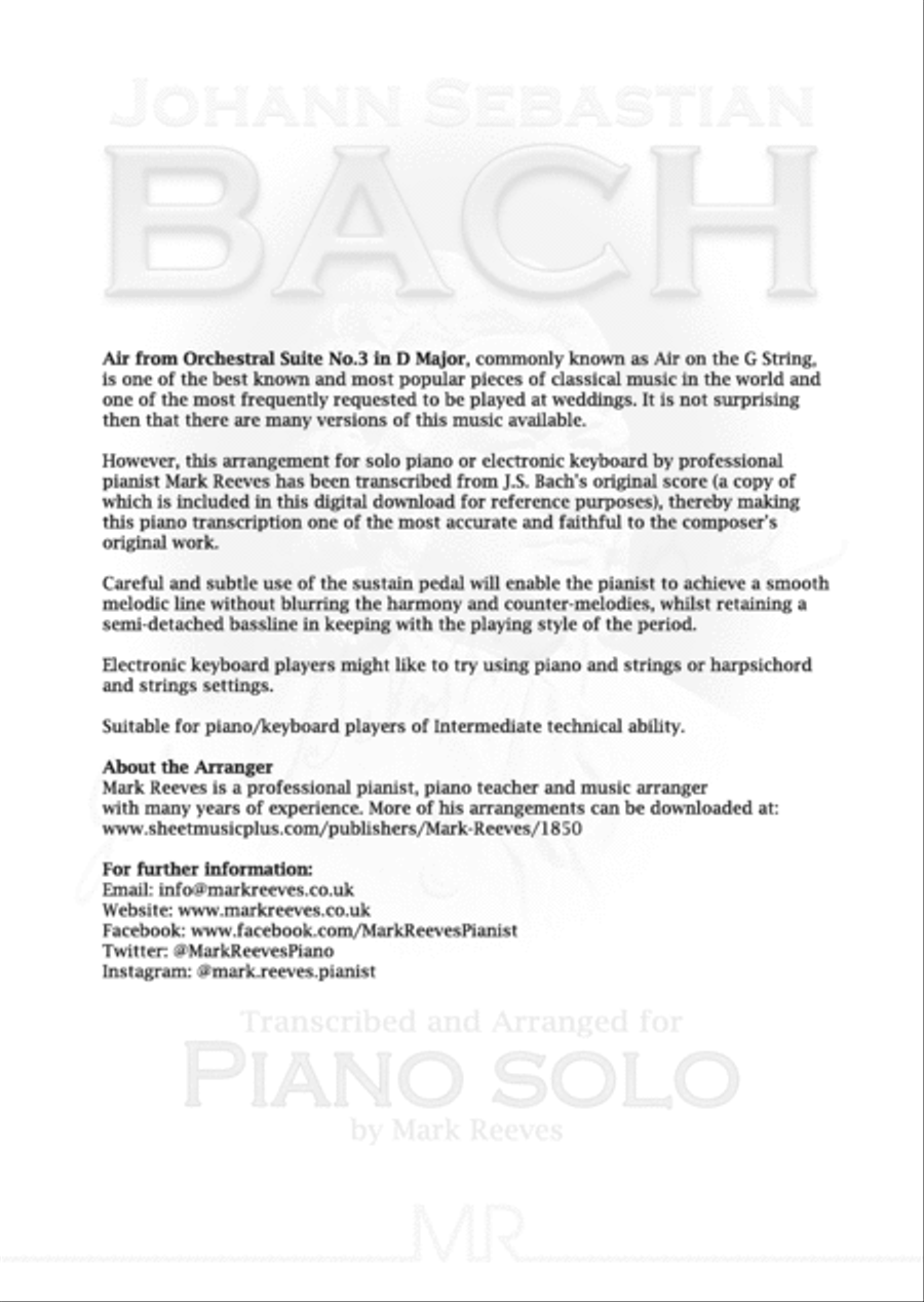 Air (on the G String) for piano Piano Solo scores gallery preview page 2