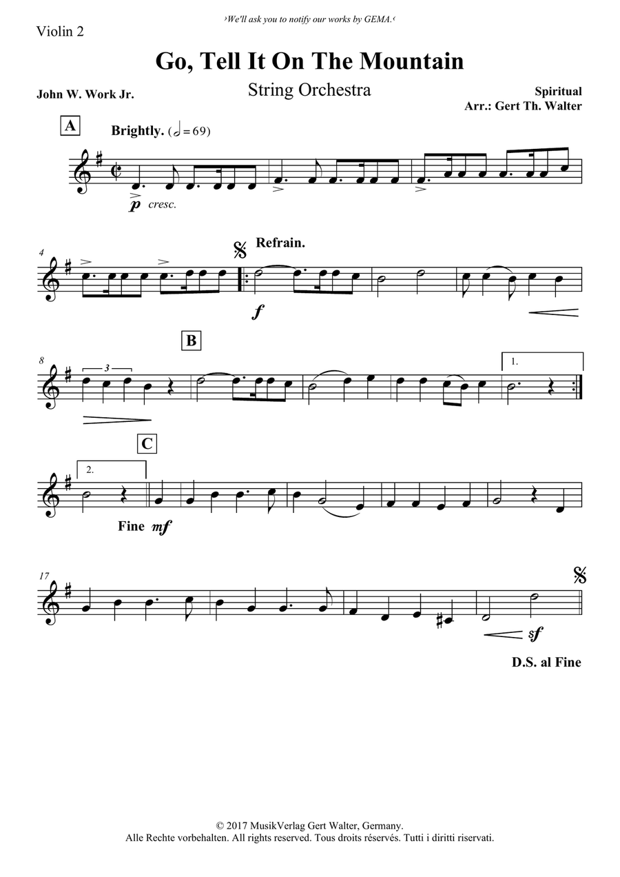 Go, Tell It On The Mountain String Orchestra scores gallery preview page 4