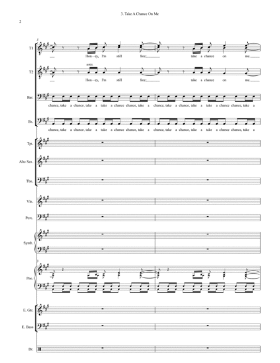 Take A Chance On Me Large Ensemble scores gallery preview page 2