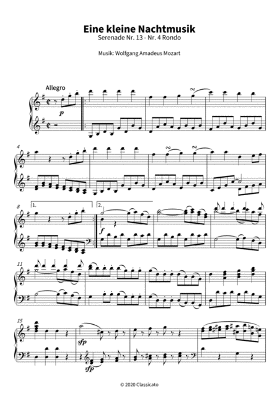 Eine kleine Nachtmusik Piano scores gallery preview page 3