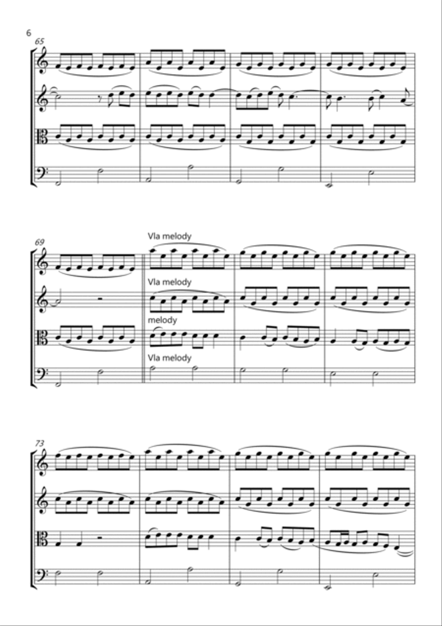 Hometown Glory String Quartet scores gallery preview page 6
