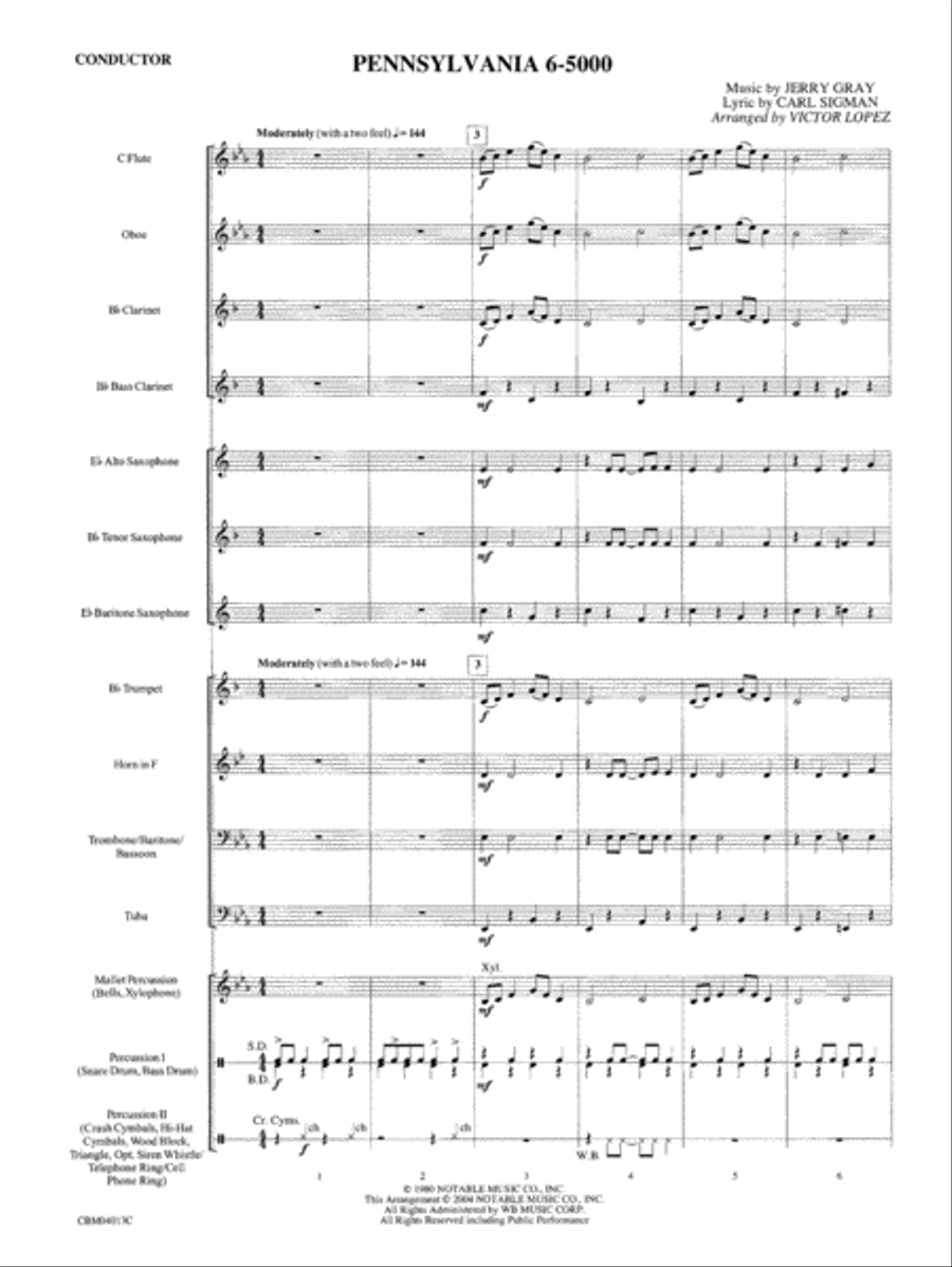 Pennsylvania 6-5000: Score Concert Band scores gallery preview page 2