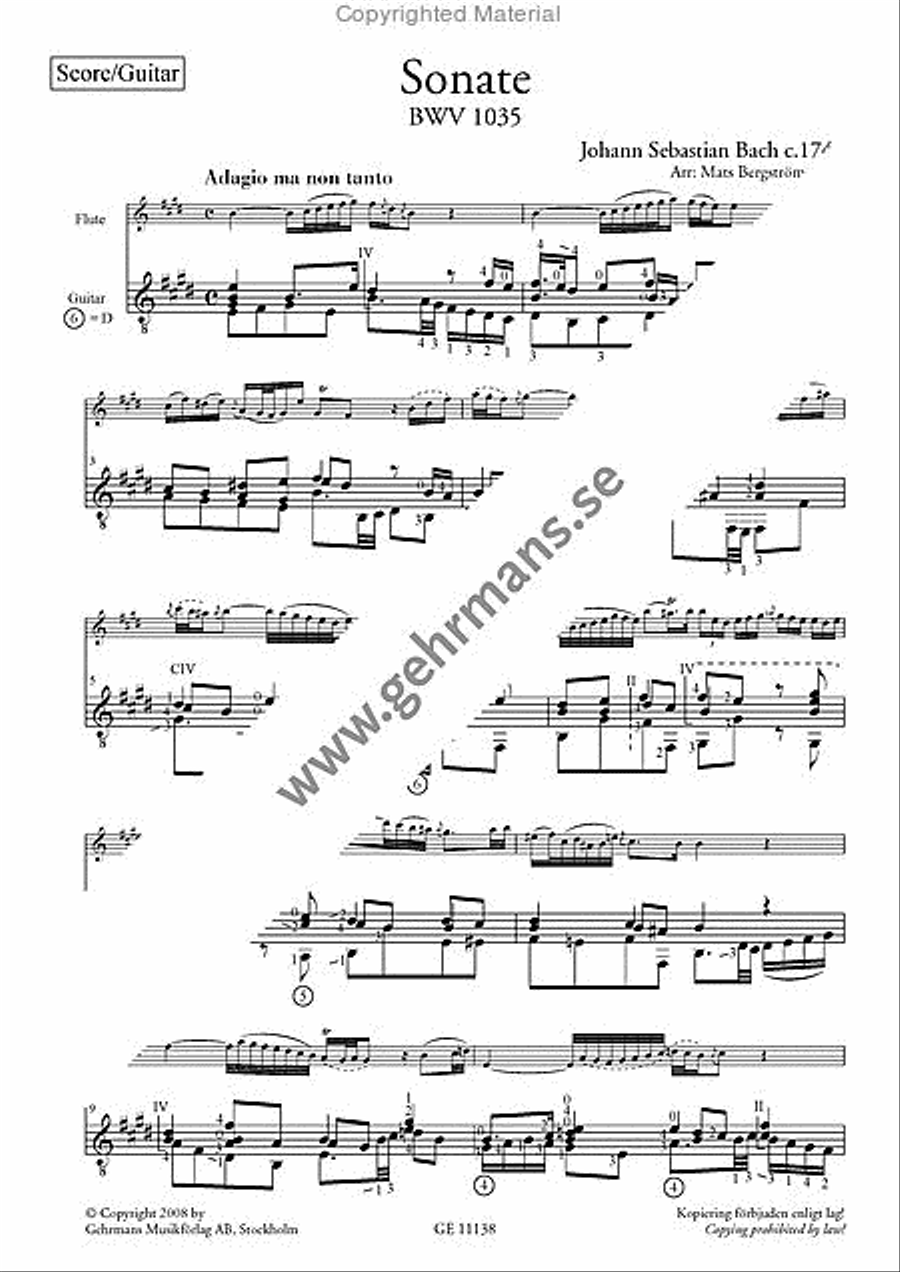 Sonate - E Major Flute scores gallery preview page 2