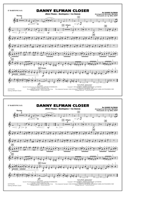 Book cover for Danny Elfman Closer - Eb Baritone Sax
