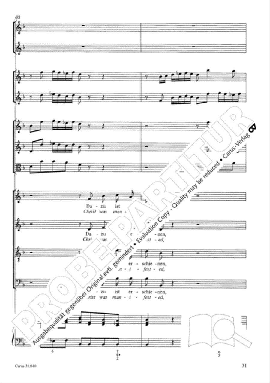 Christ was manifested for this purpose (Dazu ist erschienen der Sohn Gottes) ATB scores gallery preview page 32