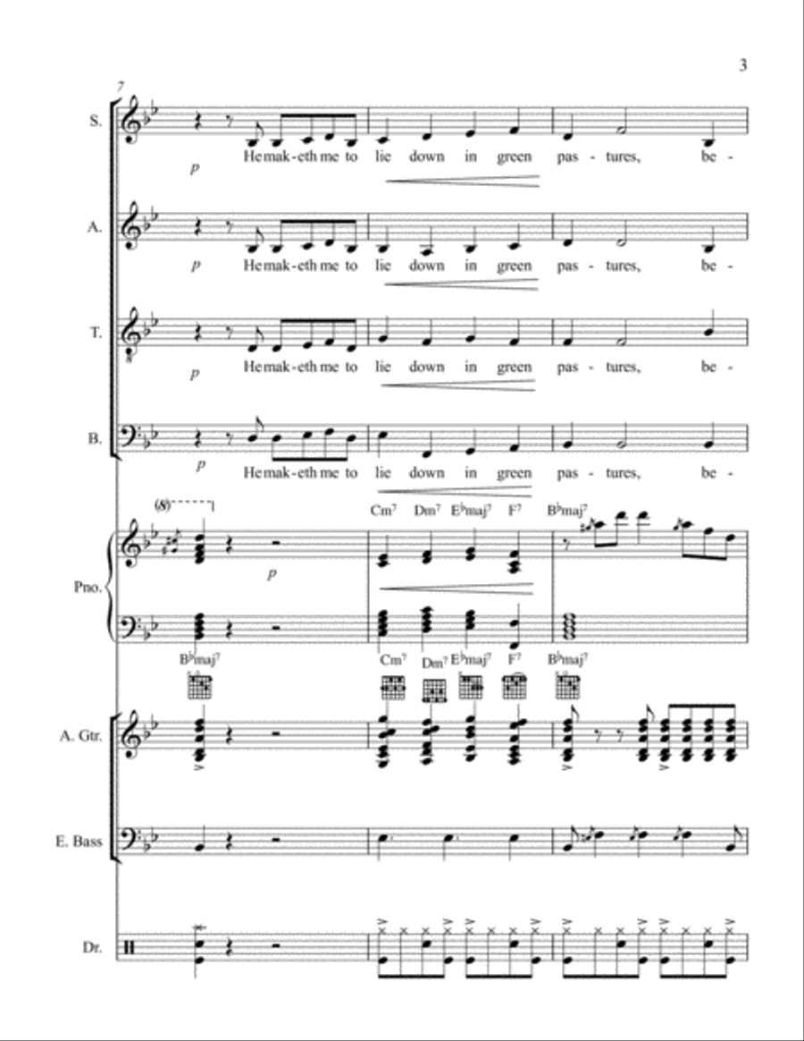 Psalm 23 4-Part scores gallery preview page 3