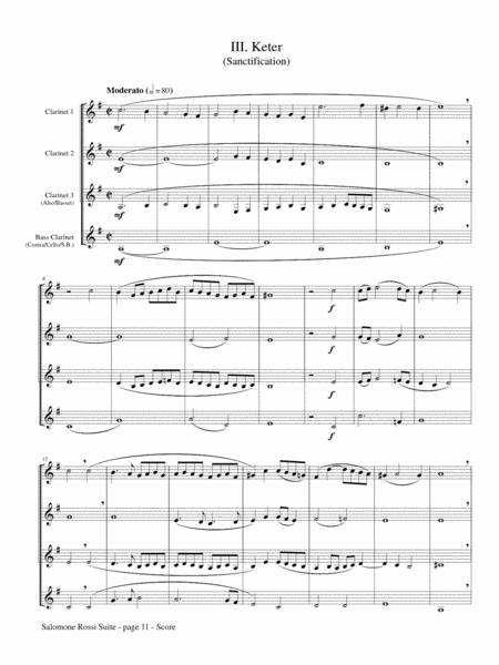 The Salomone Rossi Suite for Clarinet Choir