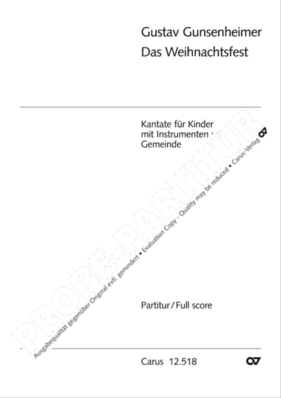 Das Weihnachtsfest Das Weihnachtsfest Unison Choir scores gallery preview page 2