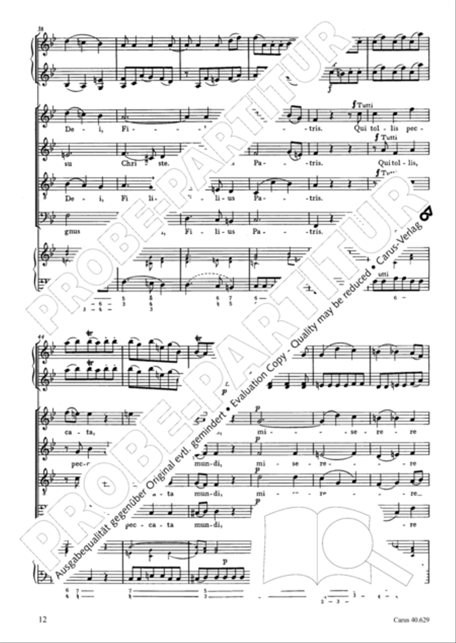 Missa brevis in B flat major 4-Part scores gallery preview page 13