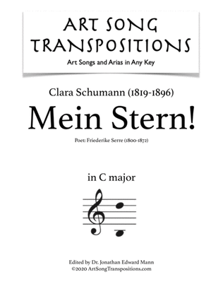 Book cover for SCHUMANN: Mein Stern! (transposed to C major)