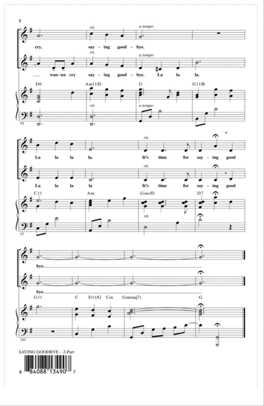Saying Goodbye (from The Muppets Take Manhattan) (arr. Cristi Cary Miller) 2-Part scores gallery preview page 7