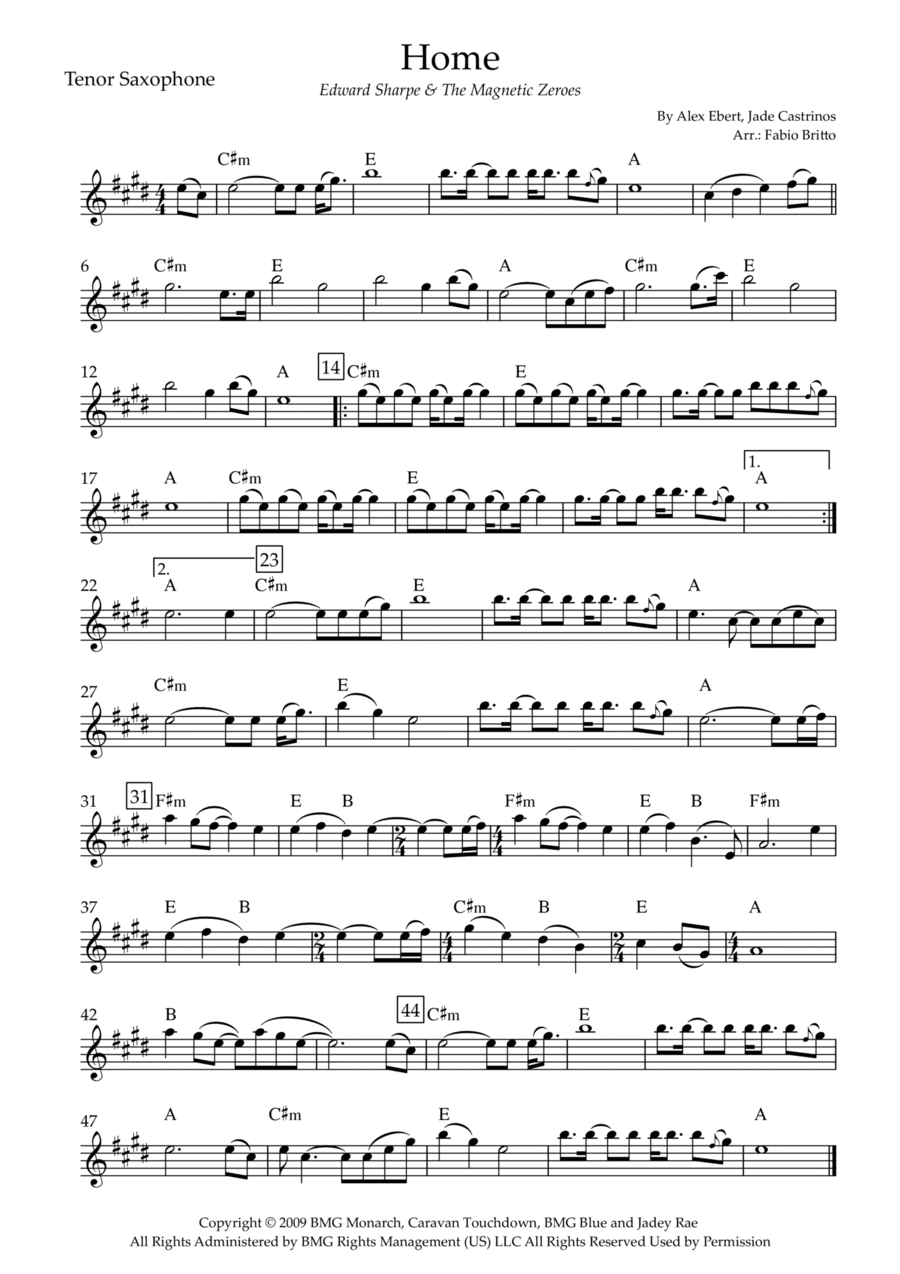 Home Home Tenor Saxophone scores gallery preview page 1