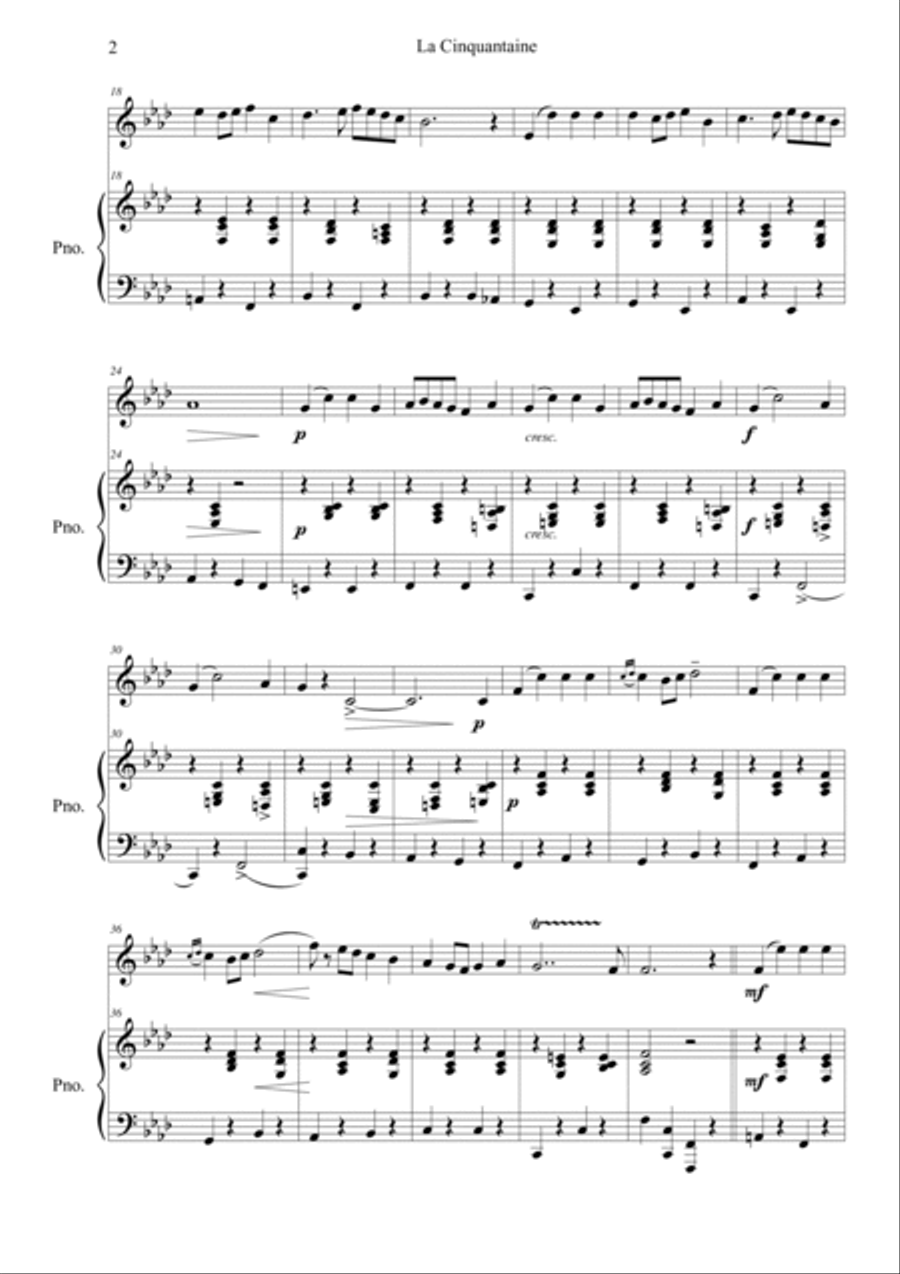 La Cinquantaine (in f minor) Easy Piano scores gallery preview page 2