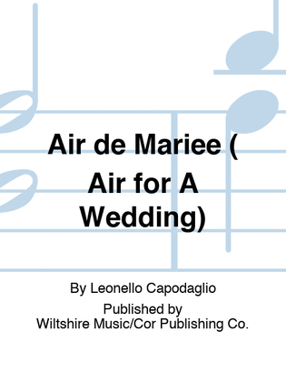 Book cover for Air de Mariee ( Air for A Wedding)