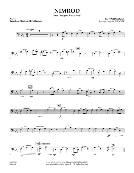 Nimrod (from Enigma Variations) - Pt.4 - Trombone/Bar. B.C./Bsn.