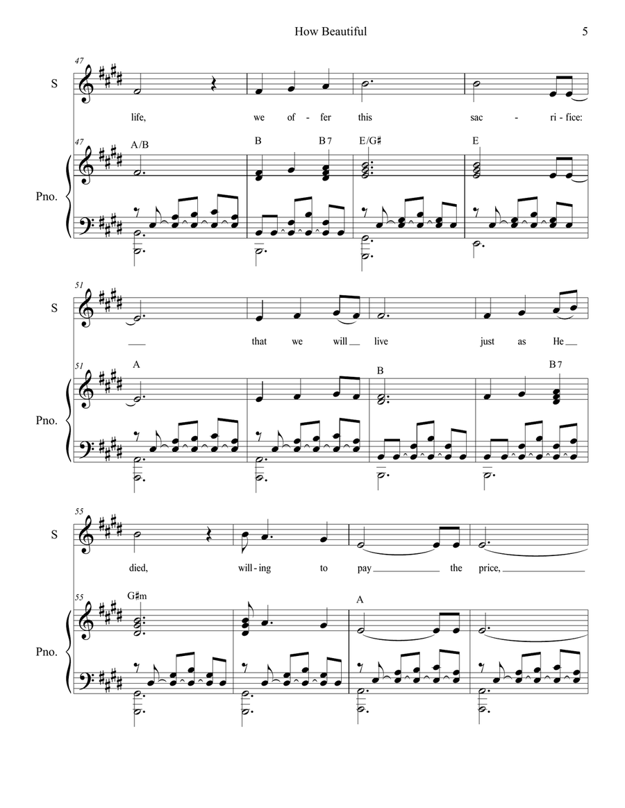 How Beautiful Soprano Voice scores gallery preview page 5