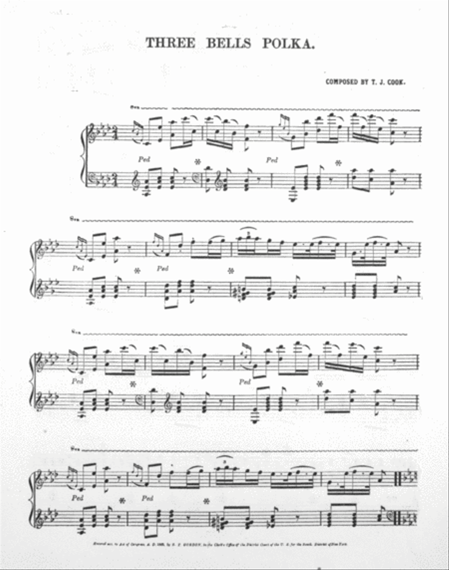 Six Favorite Polkas for the Drawing Room. Three Bells Piano Solo scores gallery preview page 2