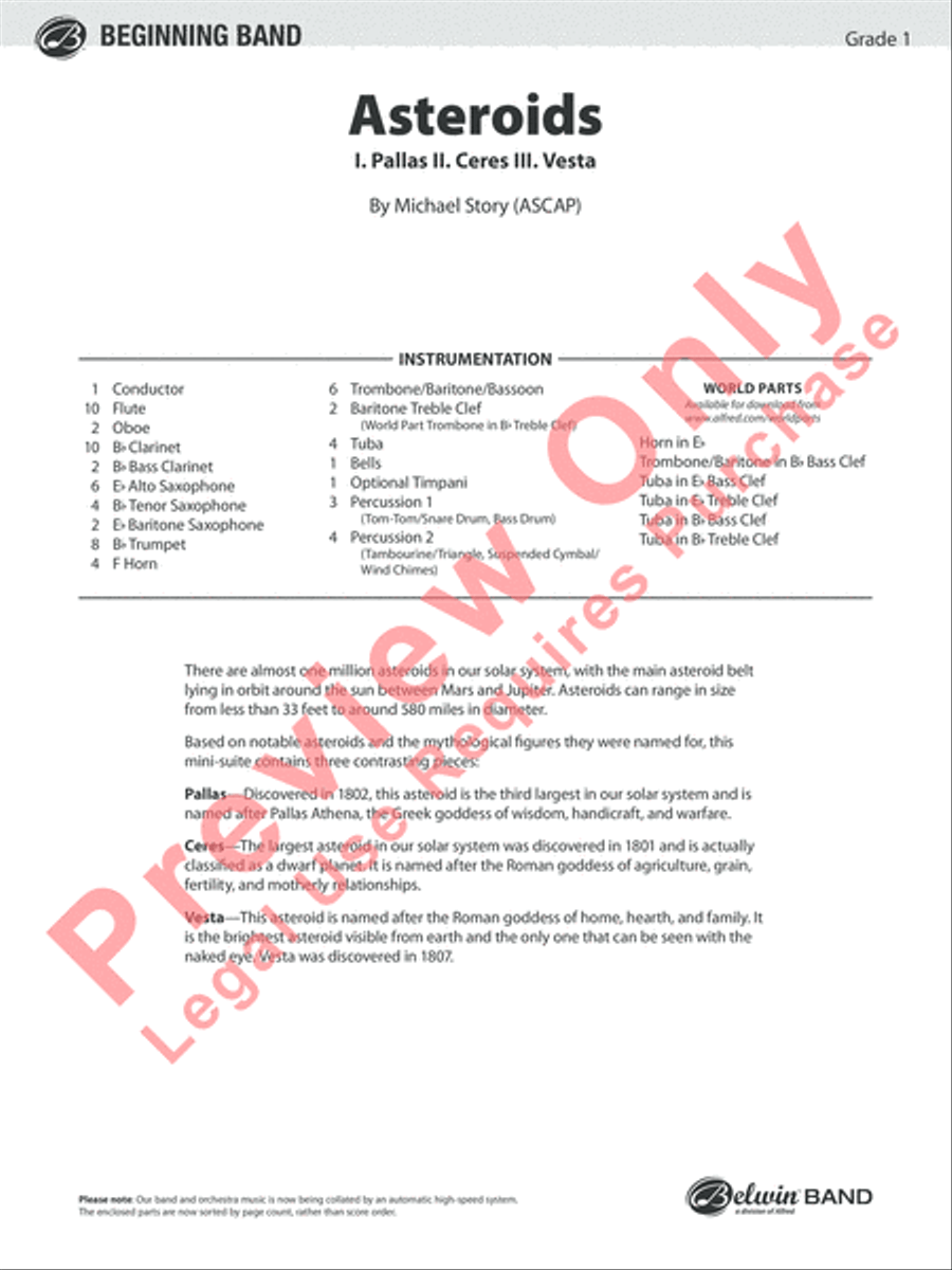 Asteroids Concert Band scores gallery preview page 2