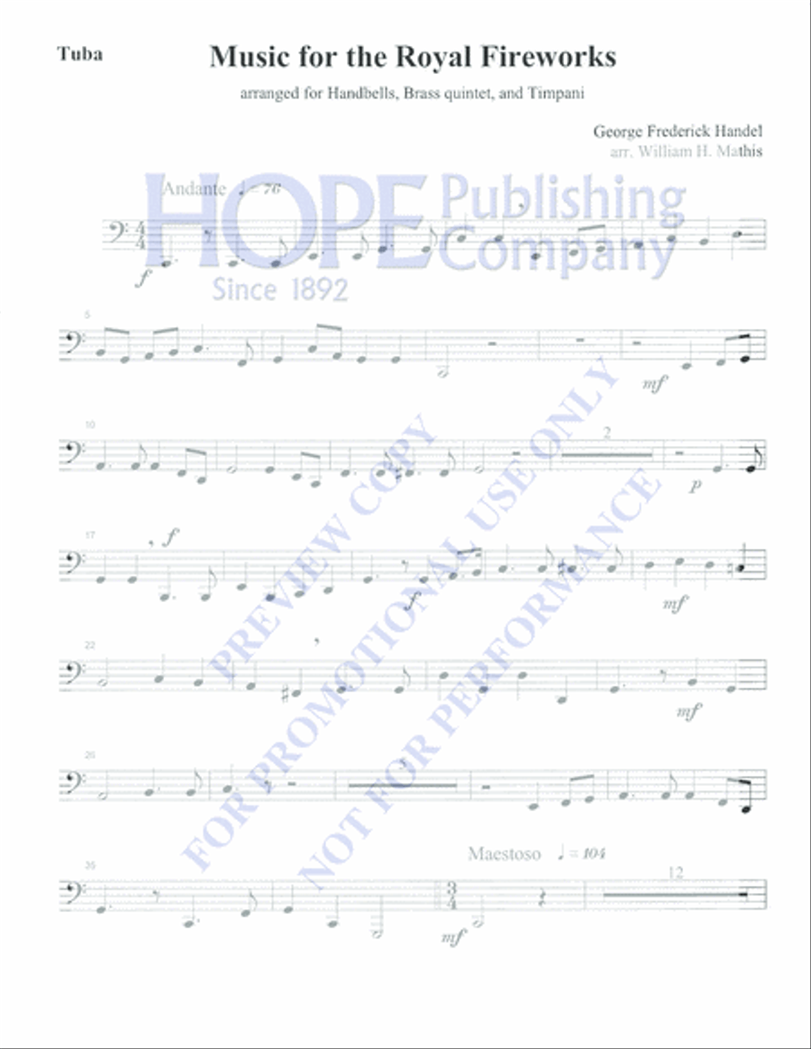 Music for the Royal Fireworks 5-Octaves scores gallery preview page 13